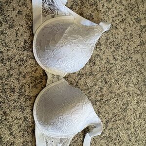 Juicy Couture Floral Lace Padded Bra in White